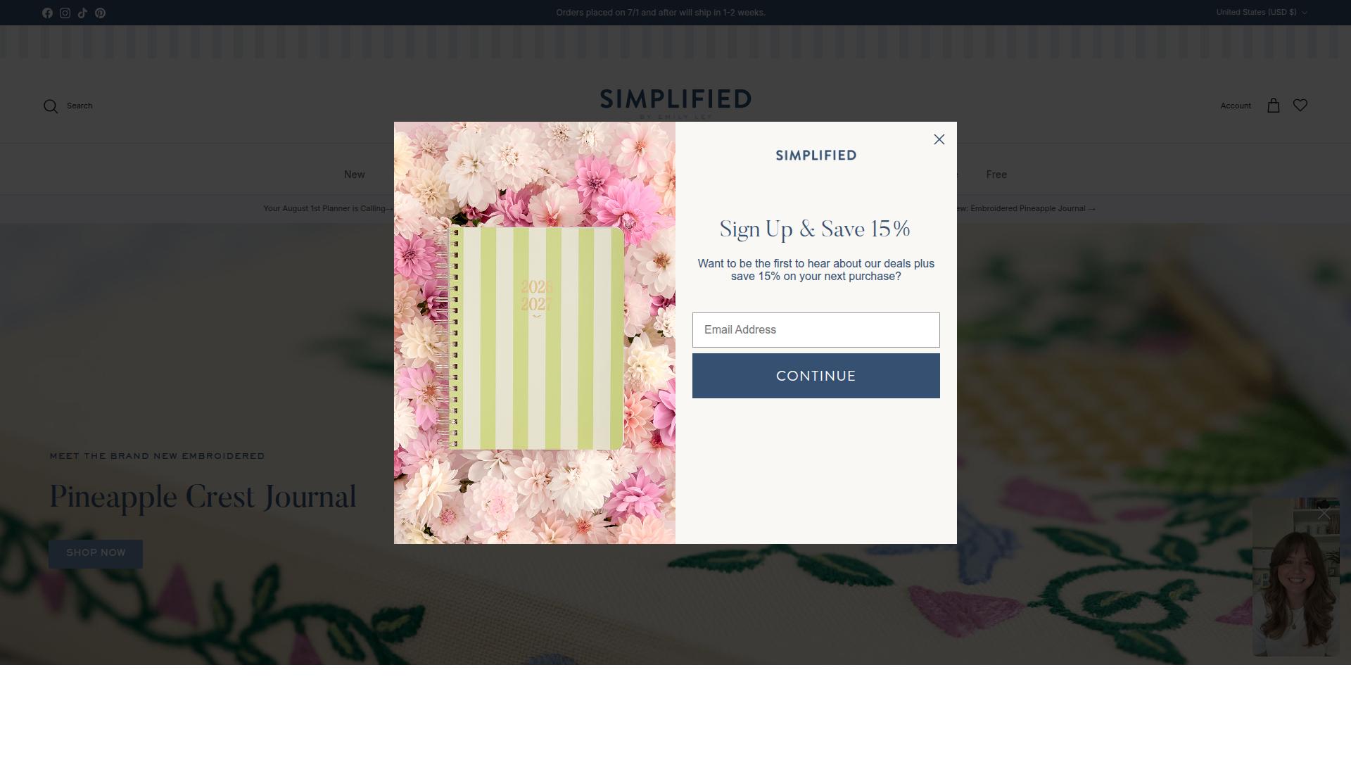 Simplified website